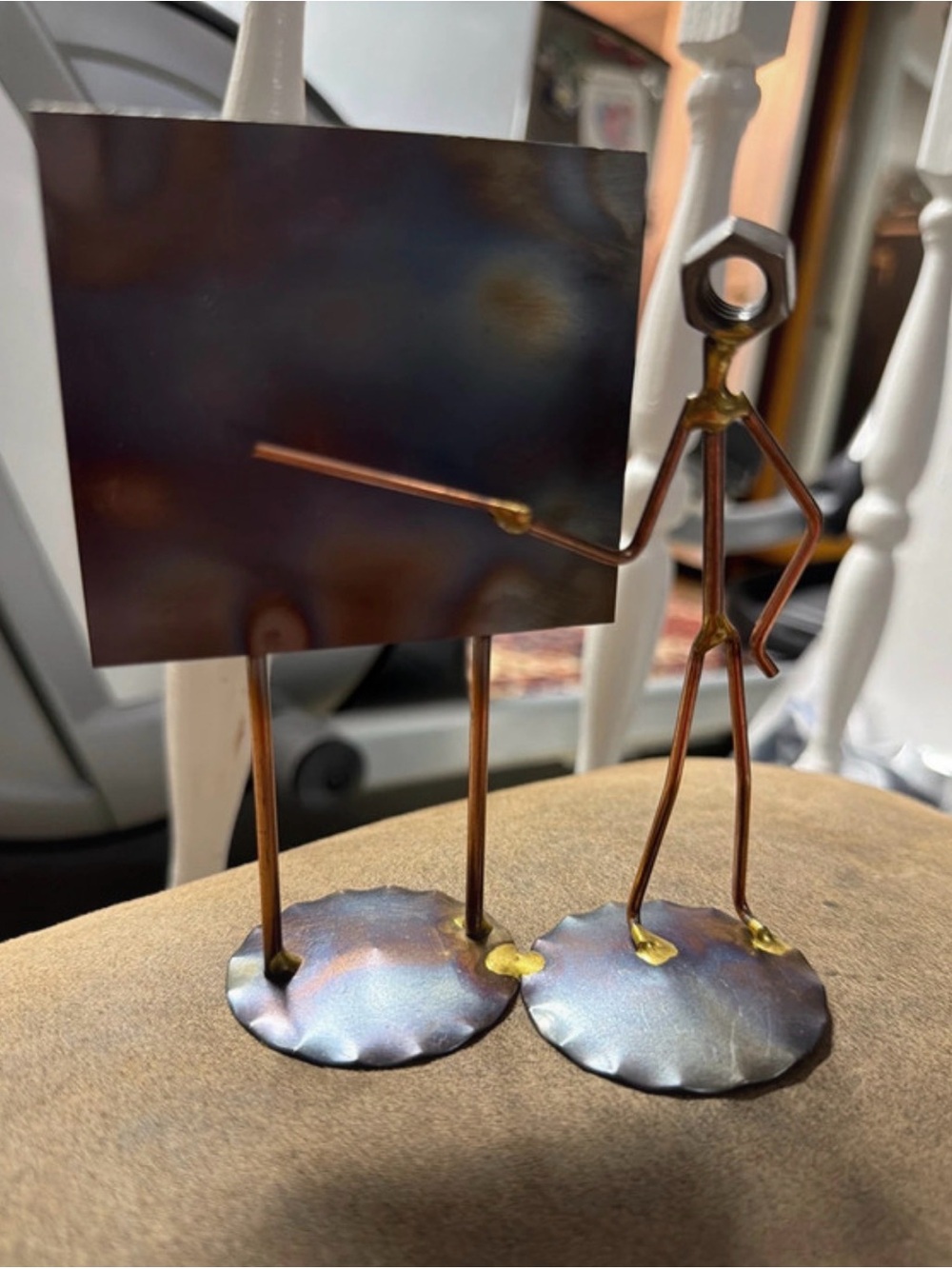 Rock Creek Metal Craft Teacher Man Welded Scrap Metal Art Figurine Desk Statue